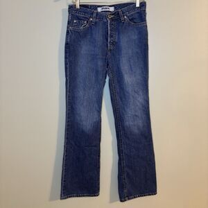 Mavi 29x32 Molly Button Fly Flare Low Rise Dark Wash Y2K Jeans Women's